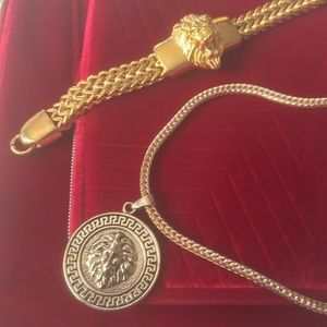 Goldstone Lion Head Motif Jewelry Lot